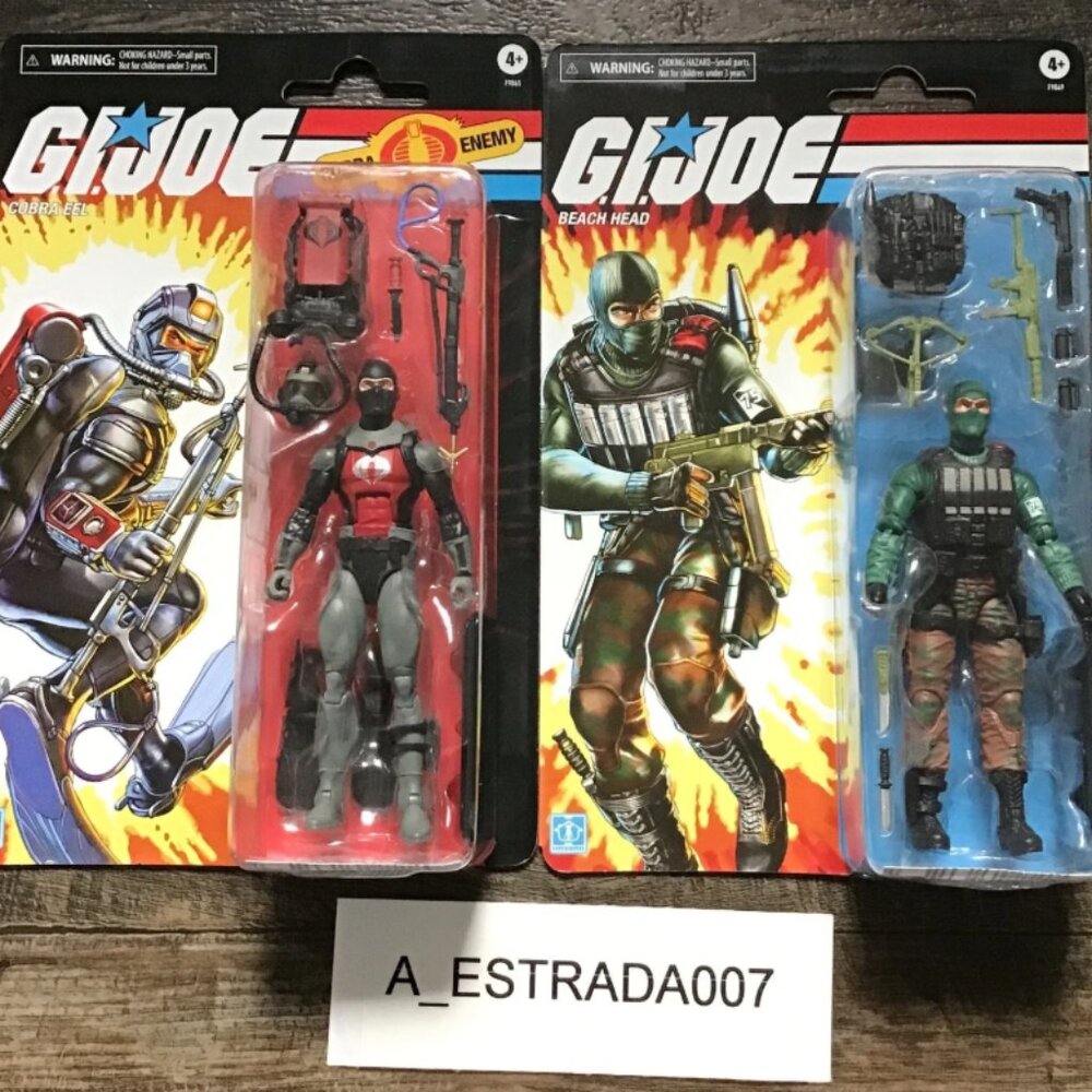 G.I. Joe Classified Series Retro Cardback Lot Of 2 Beach Head / Cobra EEL - New